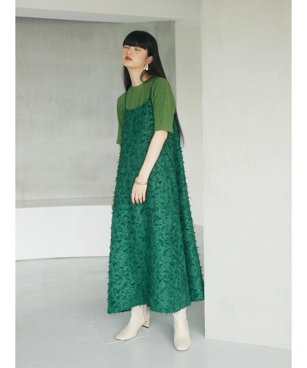 Green Parks armonia．フェザージャガードキャミワンピース Green