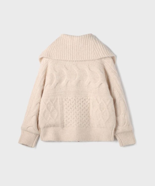 GRACE CONTINENTAL ヘアリーニットコクーンジャケット キナリ