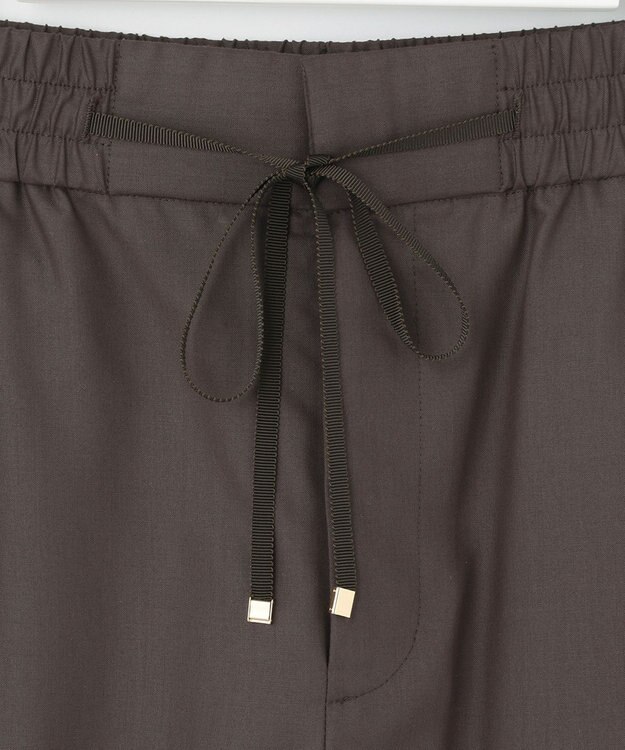 自由区 【抗菌/サスティナブル/セット着用可】EASY SET UP ワイドストレート パンツ ダークブラウン系