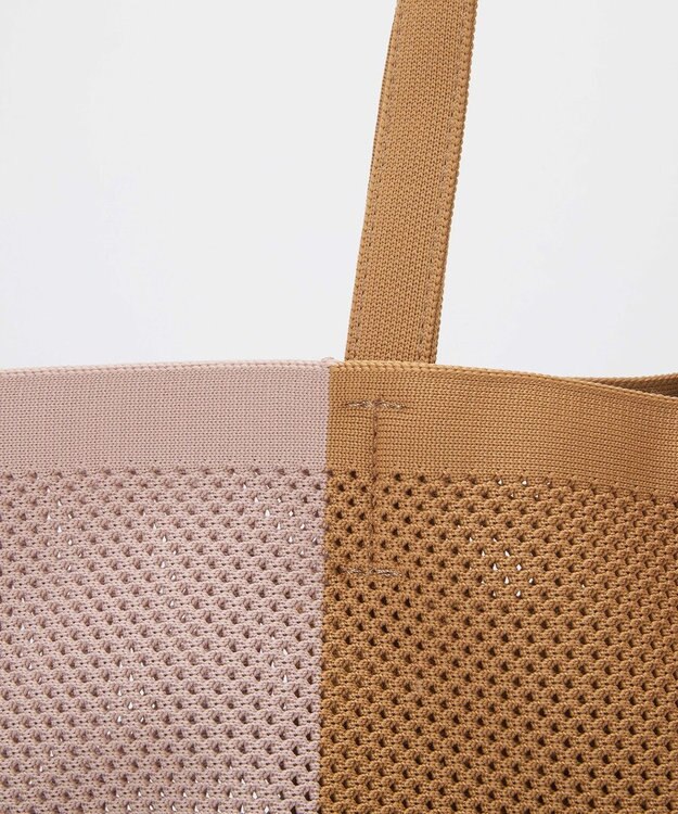 TOPKAPI 【Breath TOPKAPI】ニットジャガード 2way ビッグ トートバッグ ポーチ付き ベージュ