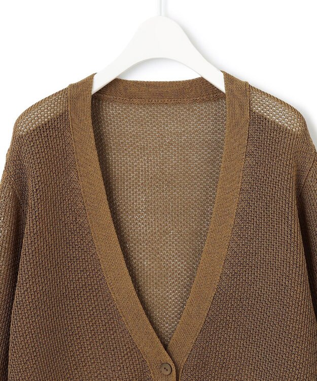 ICB 【洗える】 コイルメッシュ カーディガン キャメル系