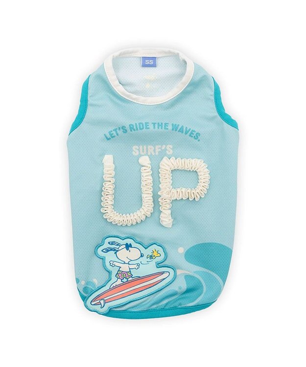 PET PARADISE スヌーピー エコメイド タンクトップ《サーフ柄》 中型犬 ライトブルー