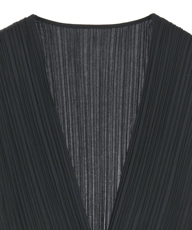 Green Parks ・ＥＬＥＮＣＡＲＥ　ＤＵＥ　プリーツノーカラージャケッ Black