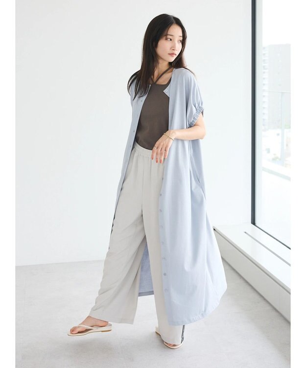 CRAFT STANDARD BOUTIQUE 接触冷感/抗菌防臭/ 前後2WAY半袖ワンピース Sax