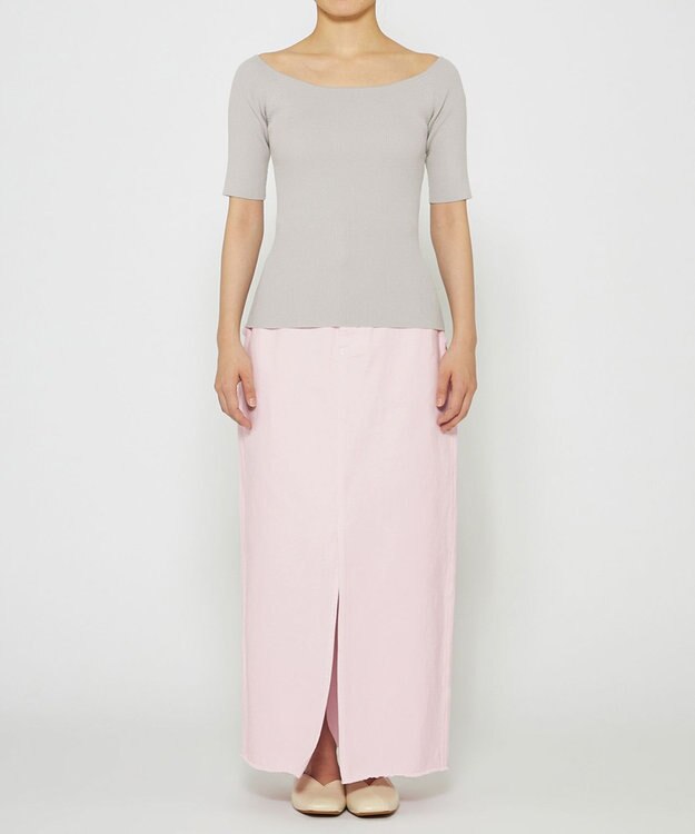 uncrave デニム スカート（uncrave WHITE） ライトピンク