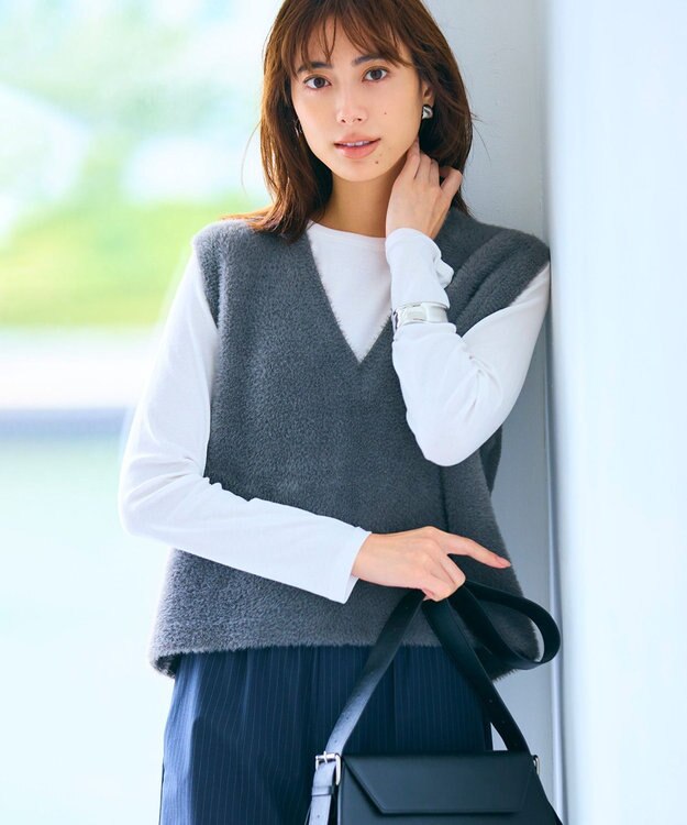 UNFILO 【新色追加】イージーワイドパンツ ネイビーストライプ