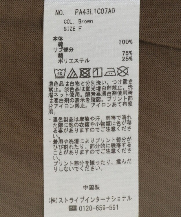 CRAFT STANDARD BOUTIQUE ラグランフロッキープリントＴｅｅ Brown