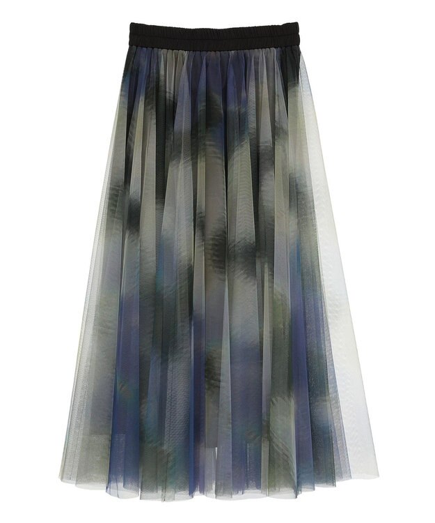 CRAFT STANDARD BOUTIQUE アート柄プリントチュールスカート Purple