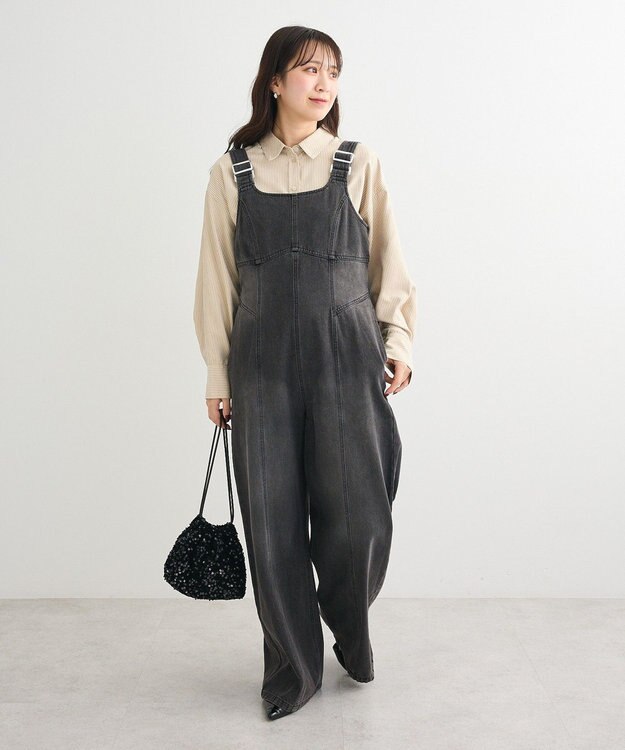 Green Parks ・ＳＵＧＡＲ　ＳＰＯＯＮ　デニムコルセットオールインワン Black