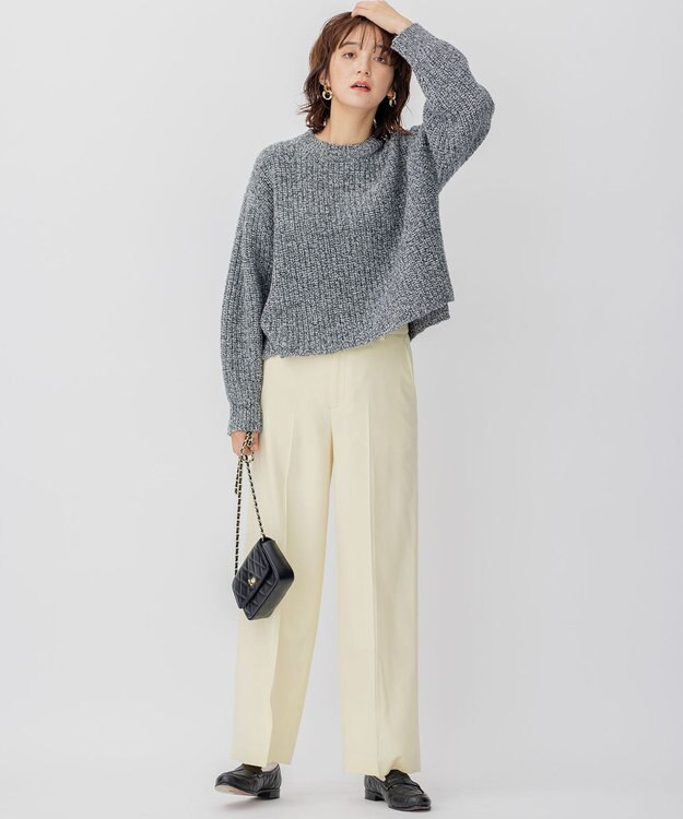 23区 L ウールバルキーカラーミックス ニット モノトーン系