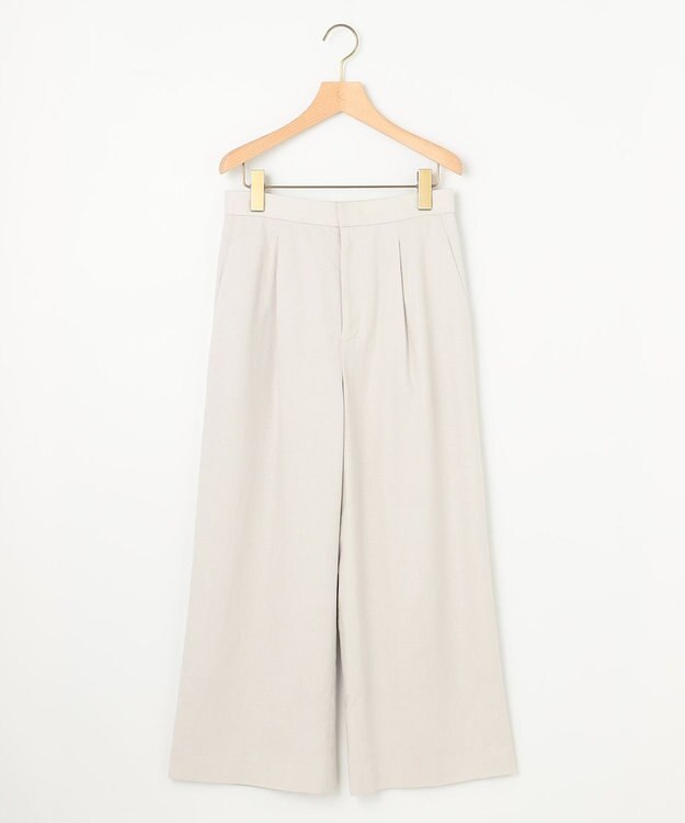 組曲 L リネンレーヨンワイド パンツ グレージュ系