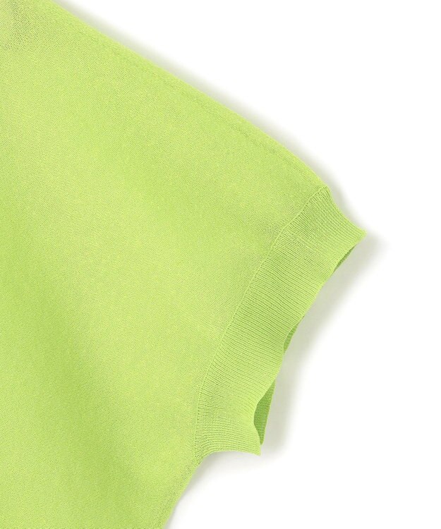 BEIGE， 【洗える・Oggi 7月号掲載】LUPINUS / リネン混半袖プルオーバーギャザーニット Lime