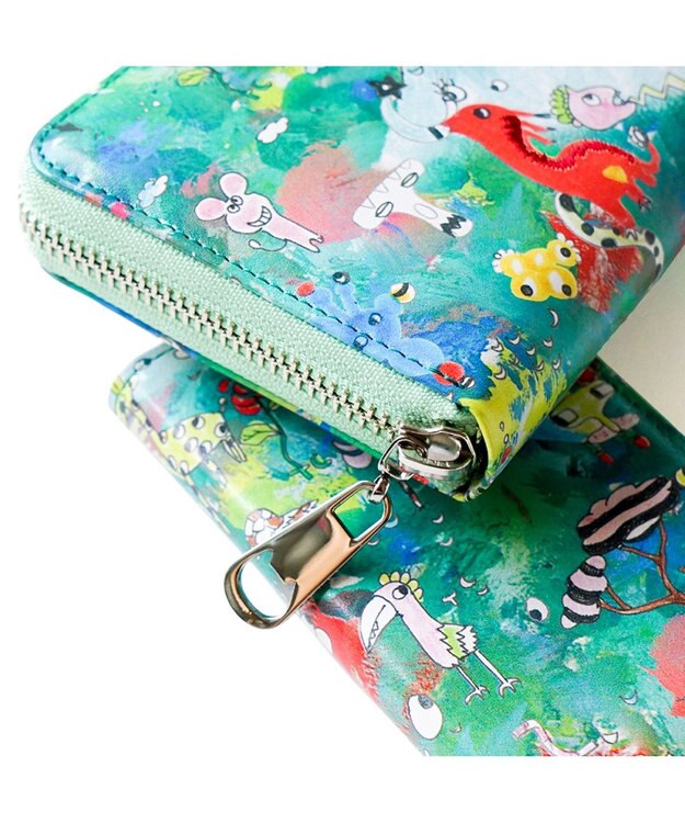 tsumori chisato CARRY カモフラージュサファリ　ラウンドファスナー長財布 グリーン