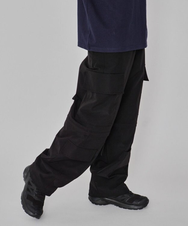 WEGO 【MLサイズ展開】2WAYリップストップカーゴパンツ ブラック