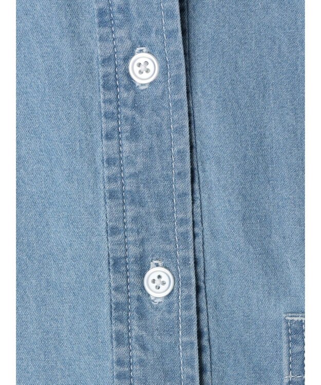 earth music&ecology クロップドポケットポイントシャツ Sax