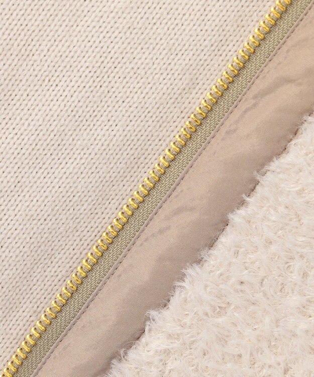 ANY L 【手洗い可】キルトコンビベスト ライトベージュ