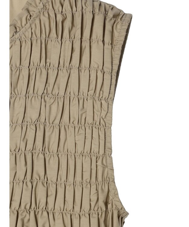 Green Parks ・Ｄｏｕｂｌｅ　Ｆｌａｇｓ　シャーリングノースリワンピ Beige