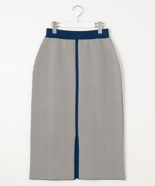 自由区 S 【リバーシブル・セットアップ対応・洗える】レーヨンストレッチリバーシブルニット スカート リッツブルー×シャンパン