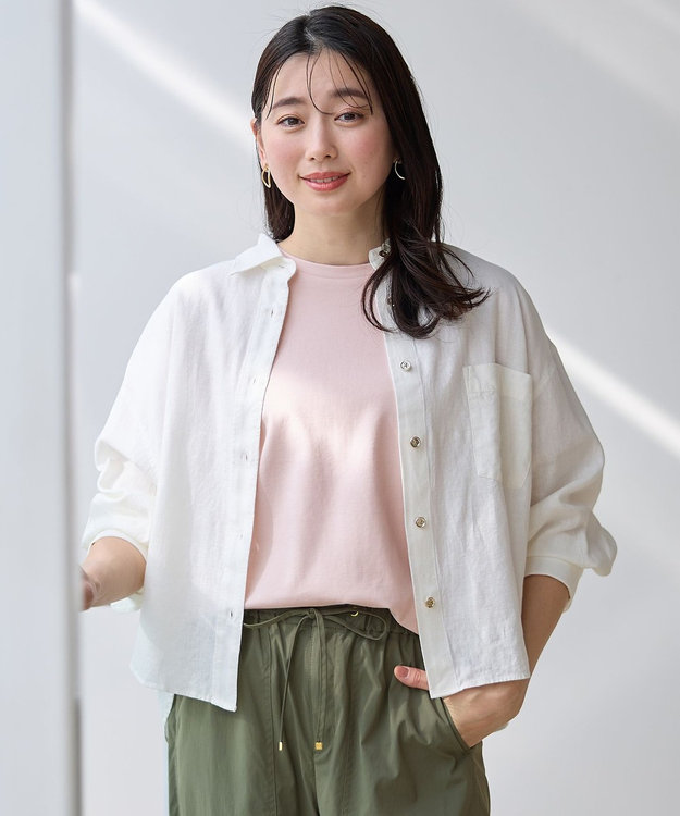 ANY 【手洗い可能】ヨーロピアンリネンシャツブラウス オフ