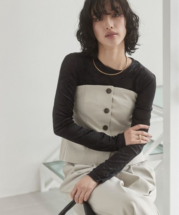 WEGO 【ANGIE VINTAGE】ベアトップビスチェ ナチュラル