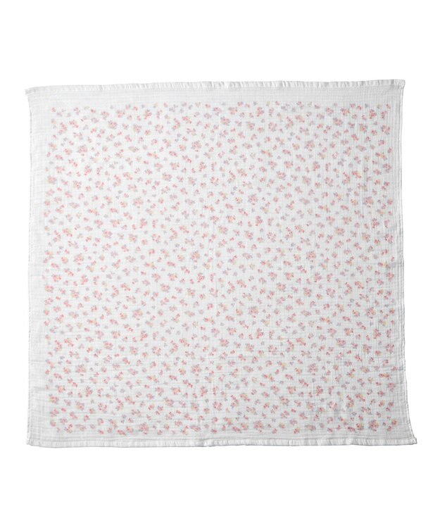 MIKI HOUSE HOT BISCUITS ガーゼバスタオル 白×ピンク