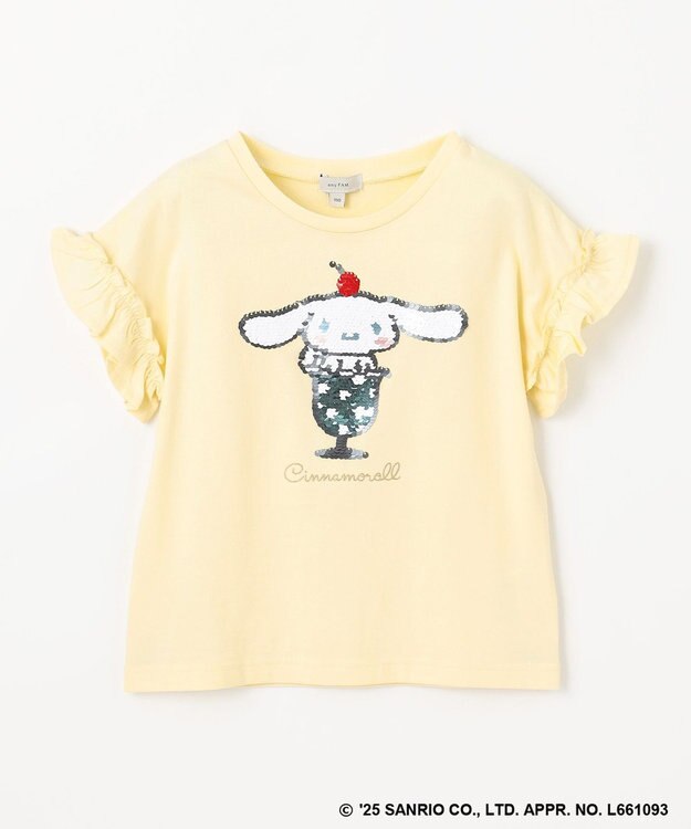 ANY KIDS 【any FAM ×サンリオキャラクターズ】ミラクルスパンコール Tシャツ シナモロール×クリーム