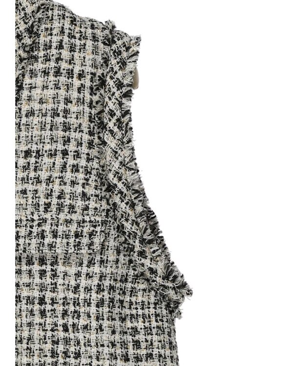 Green Parks ・ＥＬＥＮＣＡＲＥ　ＤＵＥ　ツィードノーカラーベスト Ivory