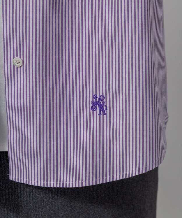 組曲 S 【加藤ローサさん着用】コットンタッチシャーティングボウタイ付き シャツ パープル系1