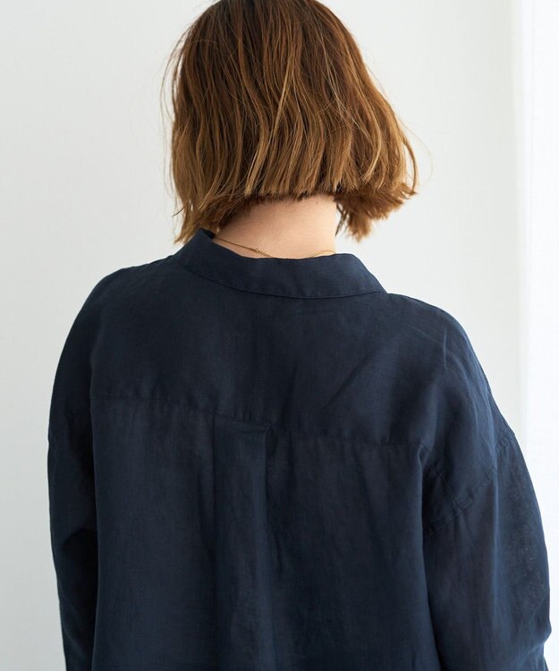 YECCA VECCA 3wayフレンチリネンシャツ Navy