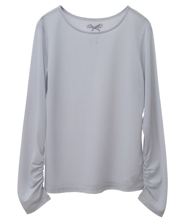 earth music&ecology リボンプリントシアープルオーバー Gray