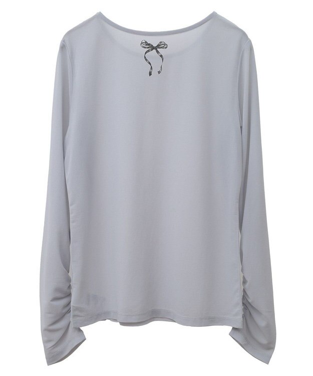 earth music&ecology リボンプリントシアープルオーバー Gray