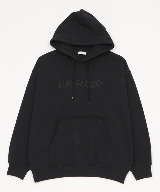 WEGO 【ユニセックス着用ITEM】エンボスステッチロゴプルパーカー ブラック