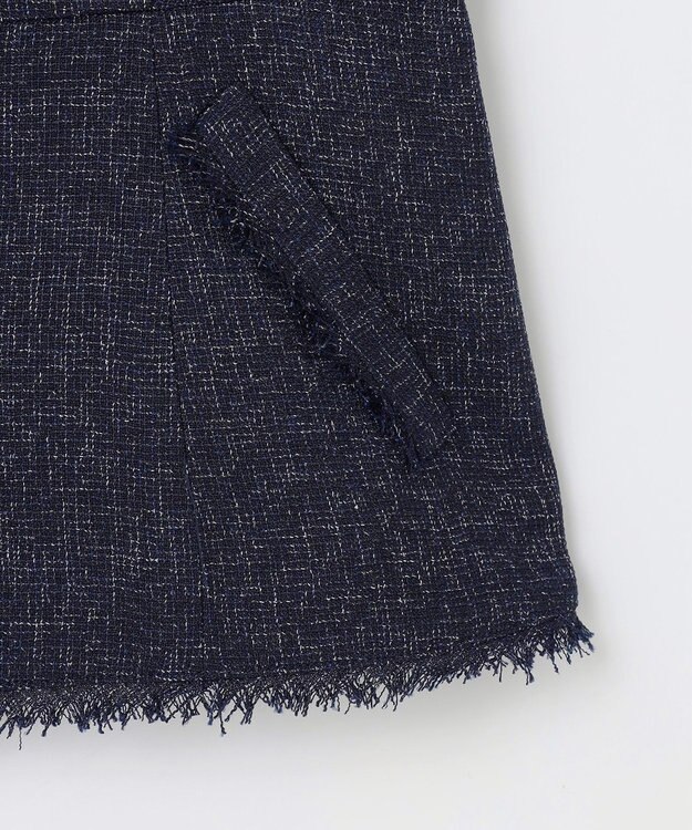 Feroux 【セットアップ対応】春ツイード コンパクトジレ ネイビー系1