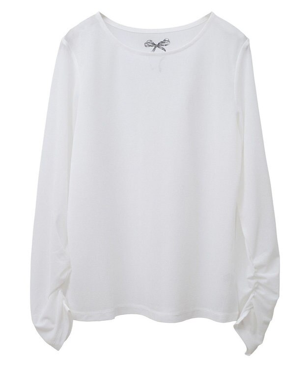 earth music&ecology リボンプリントシアープルオーバー White