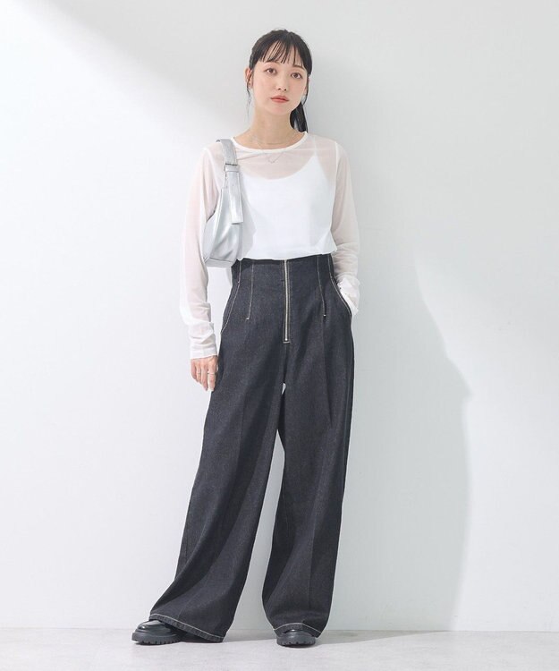 earth music&ecology リボンプリントシアープルオーバー White