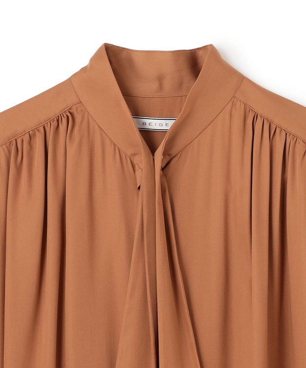 BEIGE， 【S-size】COLIGNY / ボウタイブラウス Camel