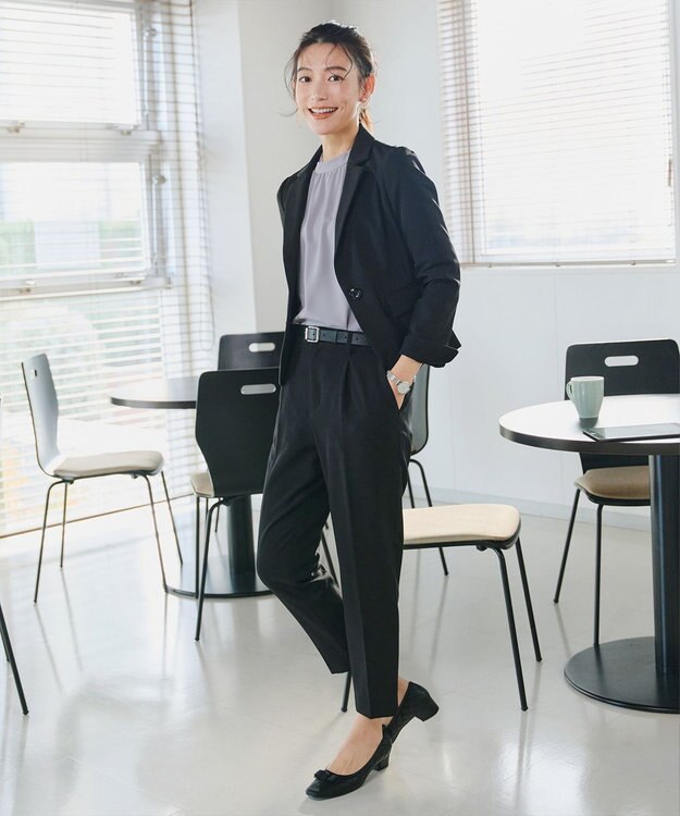 Tiaclasse 【洗える】ボリューム袖ハイネックブラウス サックス