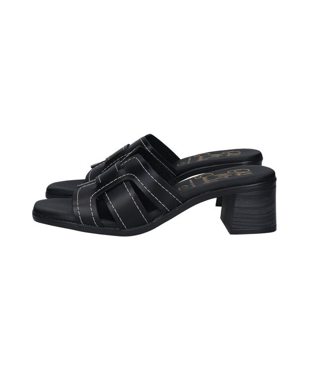 INTER-CHAUSSURES 【Oh my Sandals】チャンキーヒールレザーサンダル ブラック