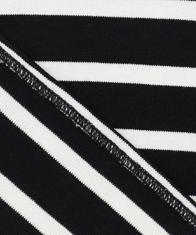 組曲 【ストレッチ・長袖】コットンフライス バスクTシャツ ブラック系1