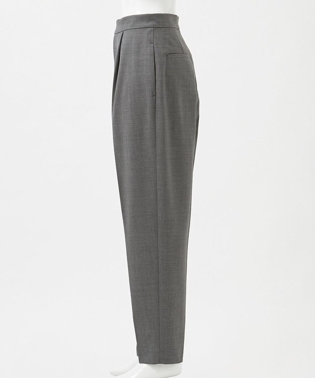 23区 【エステータ】ウールトロドライストレッチ タックテーパード パンツ グレー