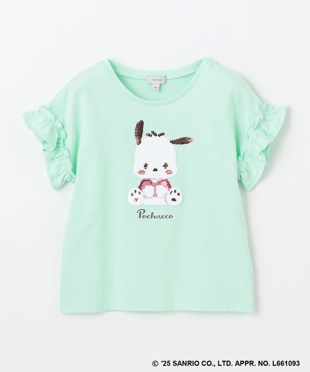 ANY KIDS 【any FAM ×サンリオキャラクターズ】ミラクルスパンコール Tシャツ ポチャッコ×ミント