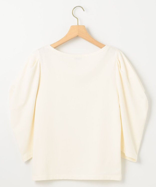 組曲 L ミニ裏毛ボリュームタックスリーブ カットソー アイボリー系