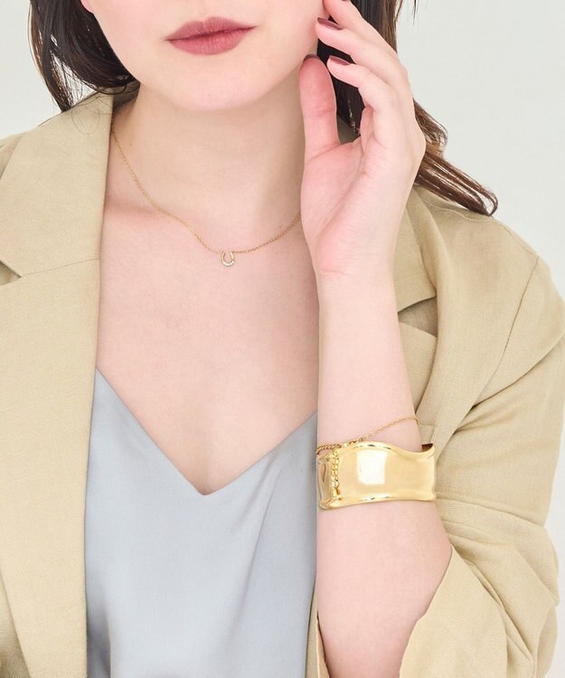Phoebe <オンワード限定セット>ワントップパールネックレス×アークカフワイドバングル ゴールド