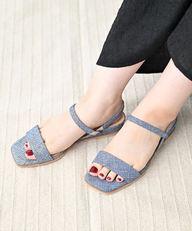 Pointer 日本製 本革バックストラップサンダル デニム