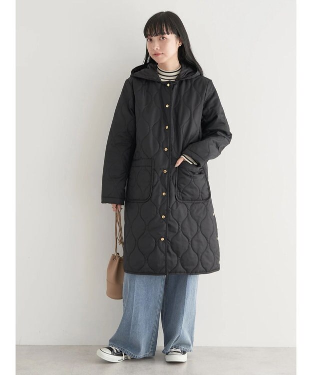 earth music&ecology ２ｗａｙキルティングコート Black