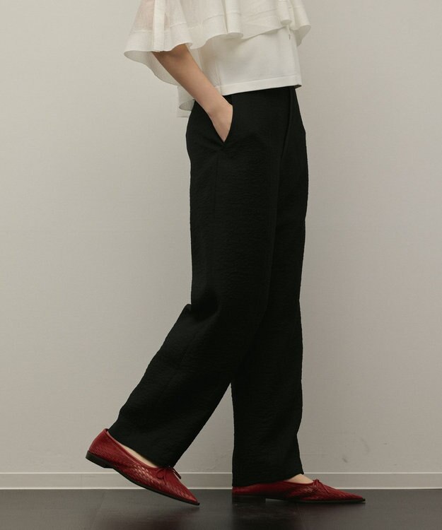 GRACE CONTINENTAL オーガンジージャガードパンツ ブラック