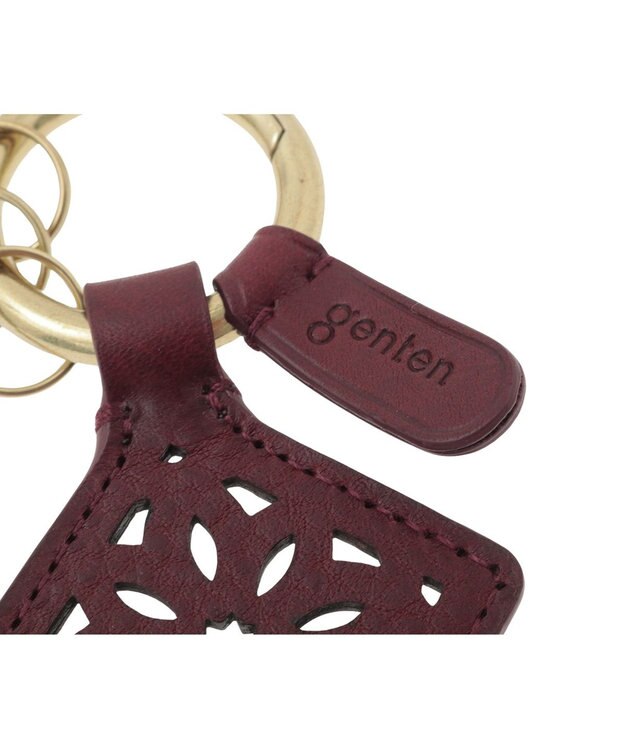 genten アーガイルカットワーク キーリング ワイン