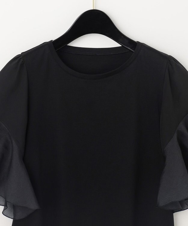 GRACE CONTINENTAL フレアスリーブカットトップ ブラック