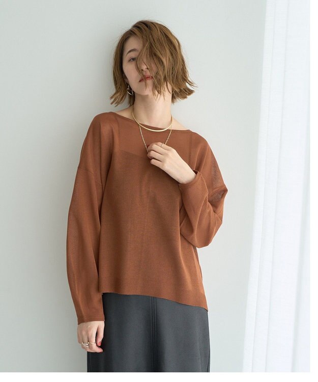 YECCA VECCA シアーニットプルオーバー Brown