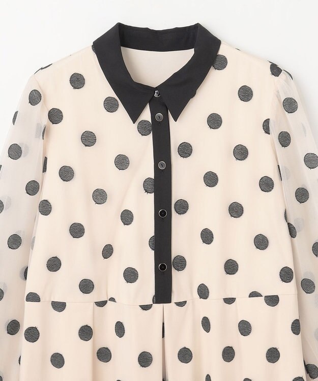 GRACE CONTINENTAL ラメドット刺繍ドレス キナリ